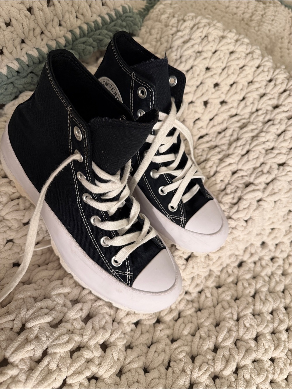 Converse Black and White High-Top Canvas Sneakers
